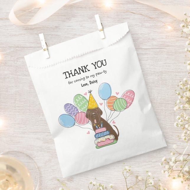 Brown Neapolitan Mastiff Dog Favour Bags (Clipped)