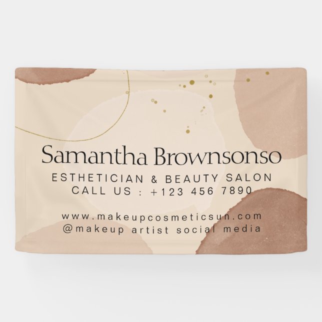 Brown Neutral Earth Tone Aesthetician Banner (Horizontal)