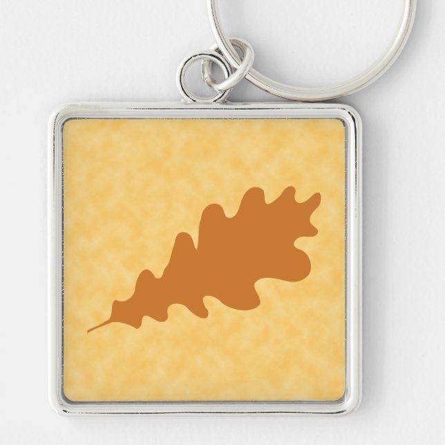 Brown Oak Leaf Design. Key Ring (Front)