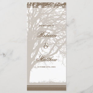 Brown Oak Tree Fall Wedding Program Programme