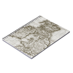 Brown Old World Antique Map Notebook