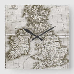 Brown Old World Antique Map Wall Clock