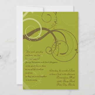 BROWN / OLIVE WEDDING Invitation