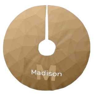 Brown ombre geometric mesh pattern Monogram Brushed Polyester Tree Skirt