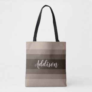 Brown Ombre Stiped Custom Tote Bag