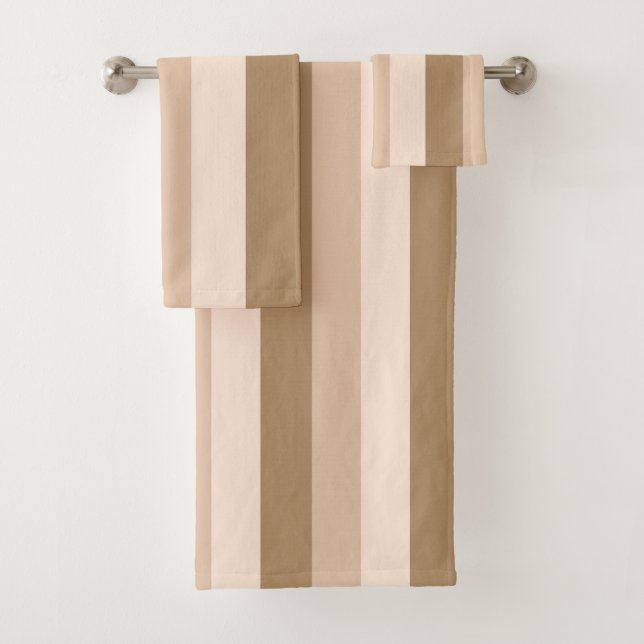 Brown Ombre Striped Bath Towel Set (Insitu)