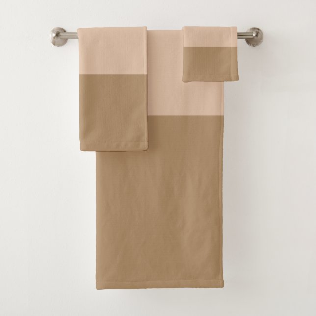 Brown Ombre Striped Bath Towel Set (Insitu)