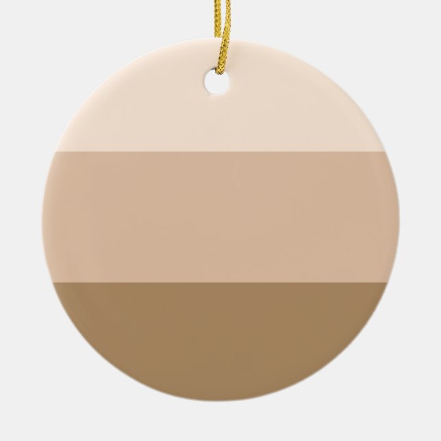 Brown Ombre Striped Ceramic Ornament (Front)