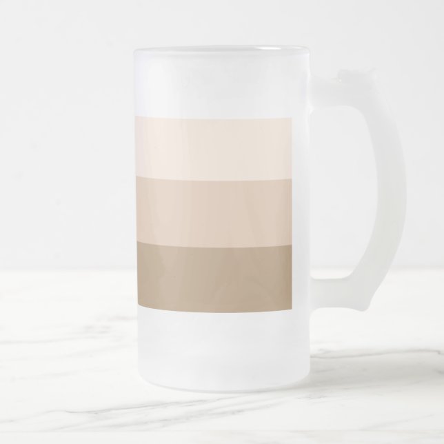 Brown Ombre Striped Frosted Glass Beer Mug (Right)