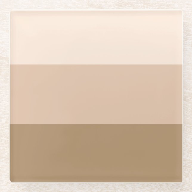 Brown Ombre Striped Glass Coaster (Front)