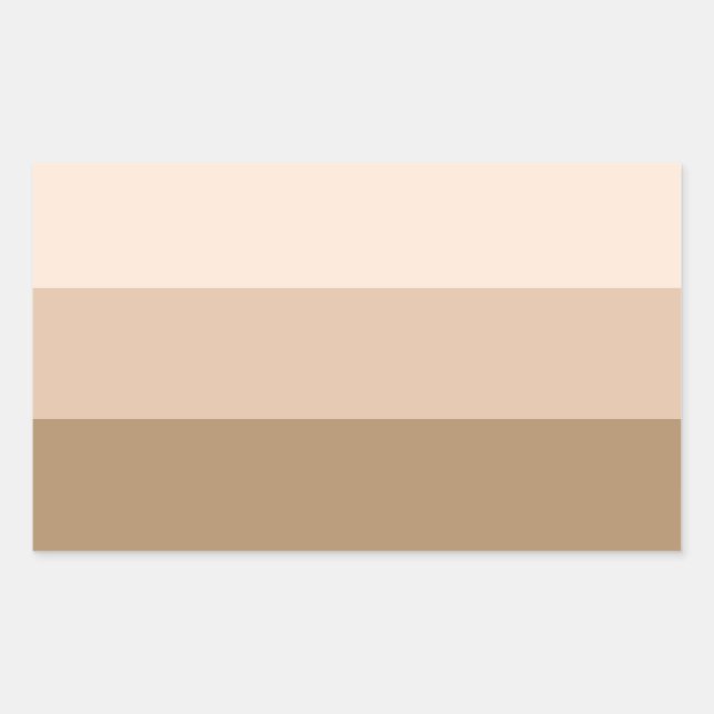 Brown Ombre Striped Rectangular Sticker (Front)