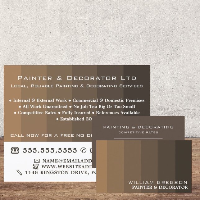 Brown Ombre Stripes, Painter & Decorator Flyer (Creator Uploaded)