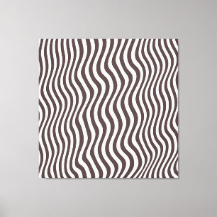 Brown Optic Stripes Canvas Print