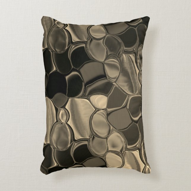 Brown or coppery bits, circles and rounded shapes decorative cushion (Front(Vertical))