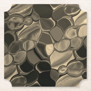 Brown or coppery bits, circles and rounded shapes paper coaster