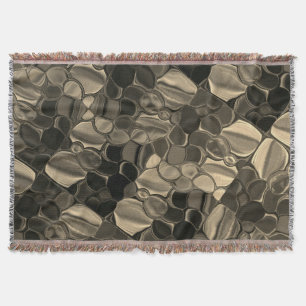 Brown or coppery bits, circles and rounded shapes throw blanket
