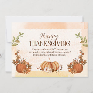 Brown Orange Aesthetic Thanksgiving Holiday Card
