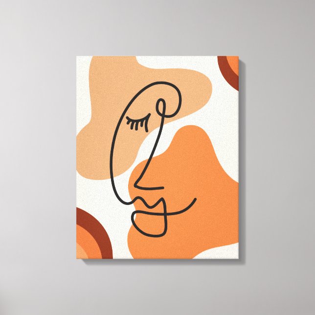 Brown, Orange and Red Bold Illustration Abstract  Canvas Print (Front)
