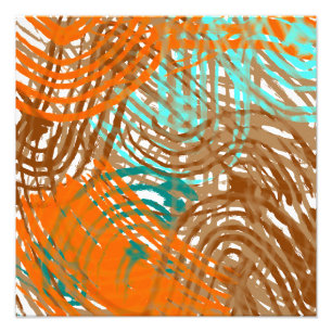 Brown, Orange and Teal Boho Earth Tone Colours Photo Print
