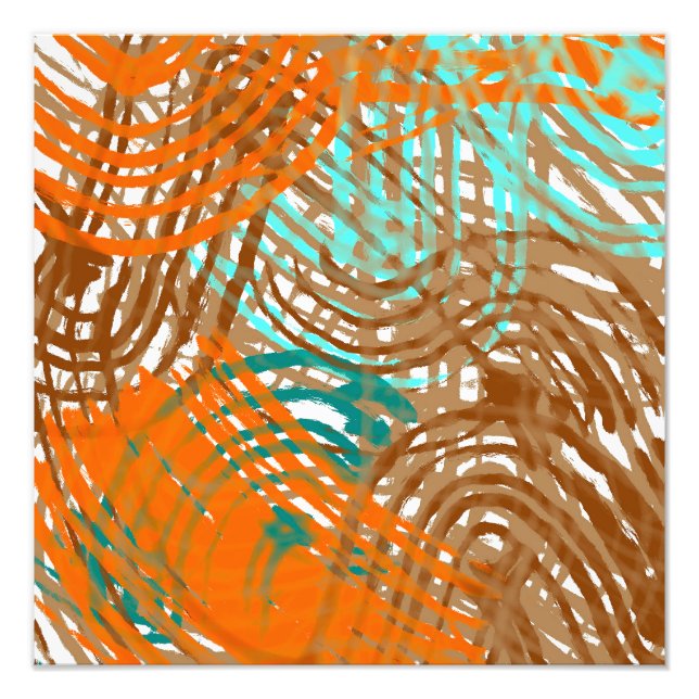 Brown, Orange and Teal Boho Earth Tone Colours    Photo Print (Front)