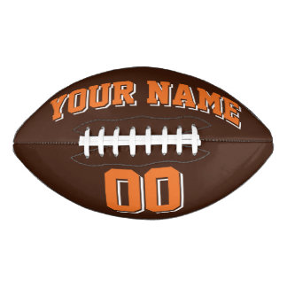 BROWN ORANGE AND WHITE Custom Football American Football