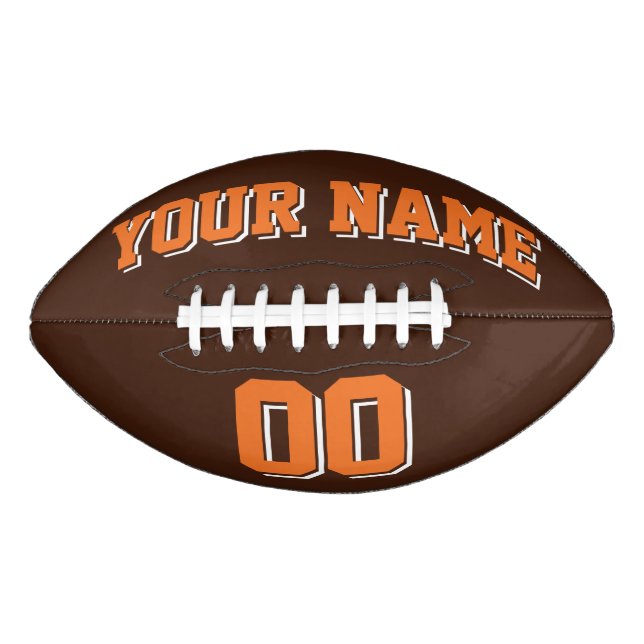 BROWN ORANGE AND WHITE Custom Football American Football (Front)