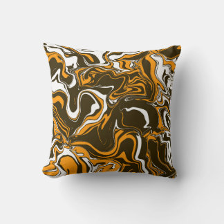 Brown, Orange and White Fall Harvest Marbled Melt Cushion