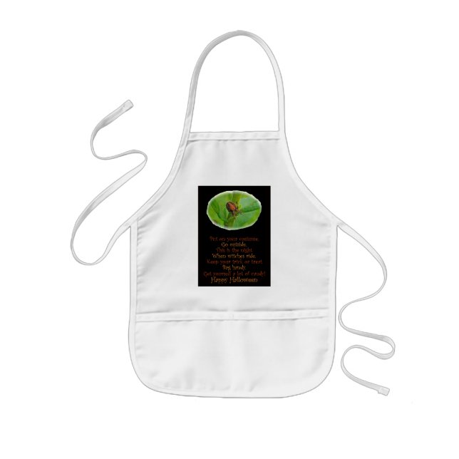 Brown Orange Araneus Halloween Apron (Front)