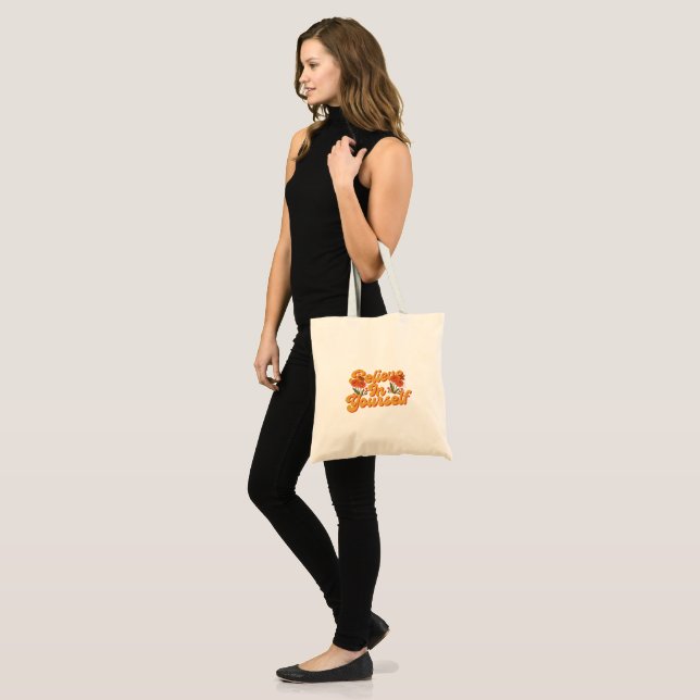 Brown Orange Believe in Yourself Tote Bag (Front (Model))