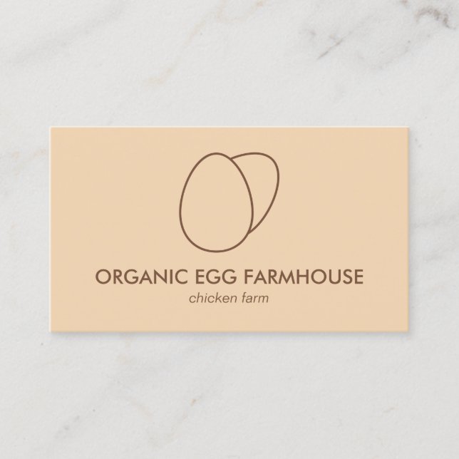 Brown Orange Farmhouse Chicken Egg Business Card (Front)