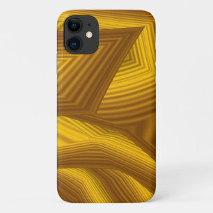 Brown Orange Geometric Abstract Design iPhone 11 Case