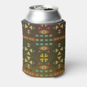 Brown, Orange, Gold Ombre Southwestern Can Cooler