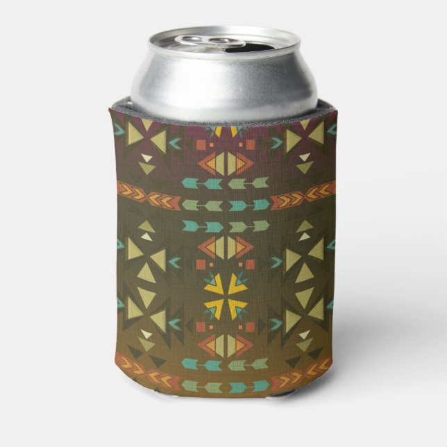 Brown, Orange, Gold Ombre Southwestern Can Cooler (Can Back)