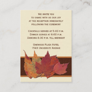Brown Orange Ivory Dried Leaves Enclosure Card