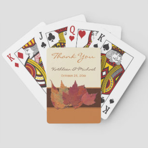 Brown Orange Ivory Dried Leaves Playing Cards