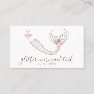 Brown Orange Mermaid Business Card