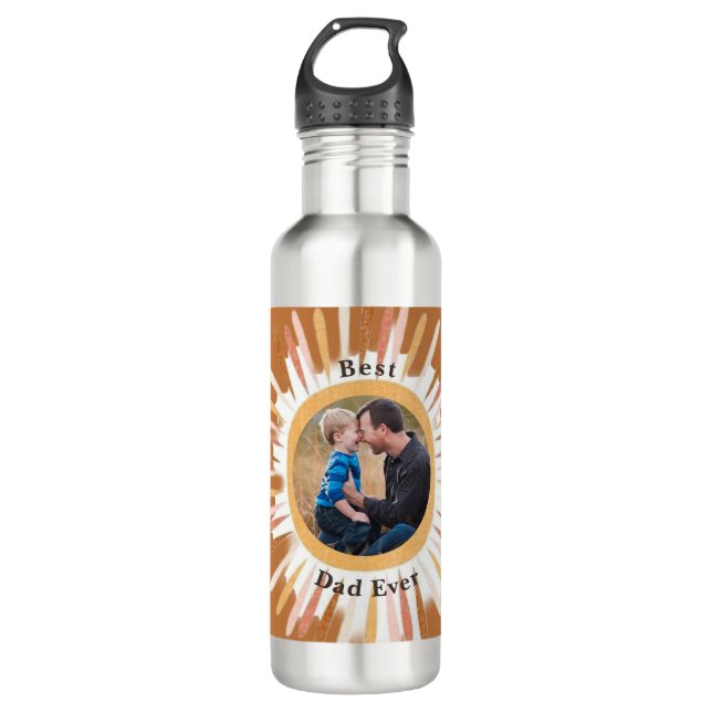 Brown Orange Ombre Sun Father's Day 710 Ml Water Bottle (Front)