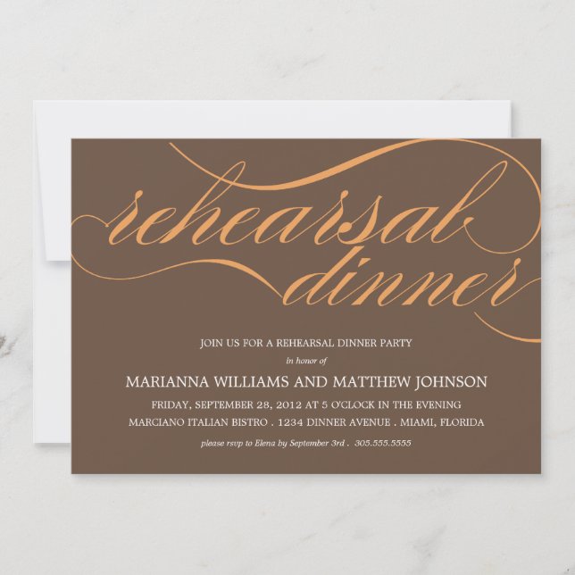 BROWN & ORANGE REHEARSAL | PARTY INVITATION (Front)