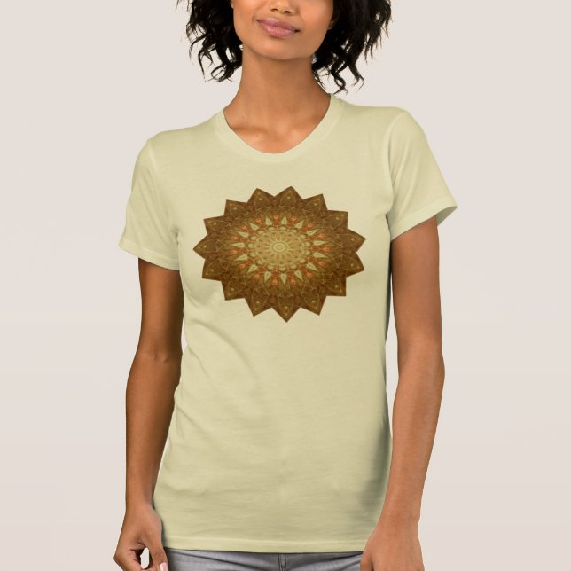 Brown Orange Star Mandala T-Shirt (Front)