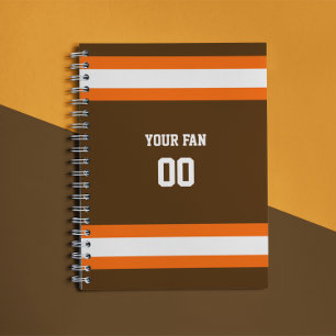 Brown, Orange & White Football Team Spiral Notebook