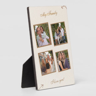 Brown Organic Family Photo Collage 5x7 with Easel Plaque
