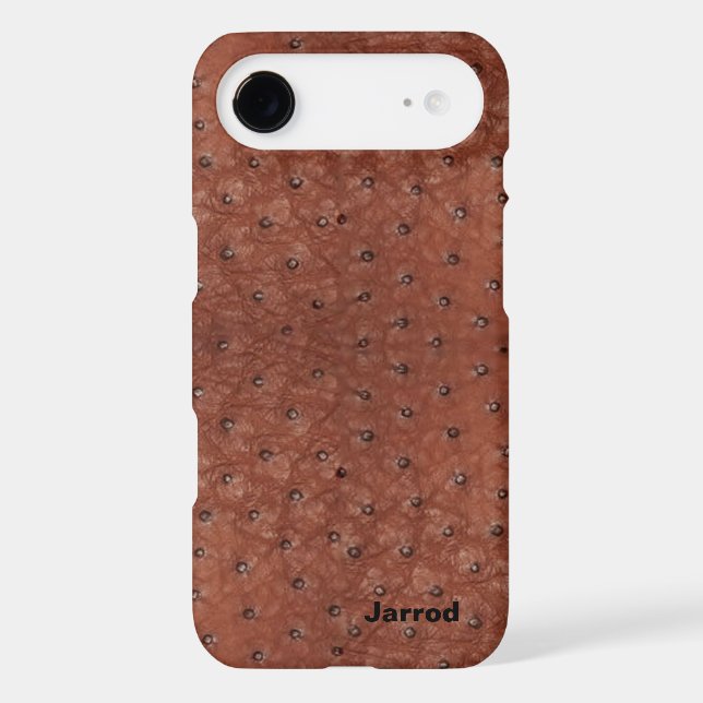 Brown Ostrich Leather Look iPhone 6 Plus Case (Back)
