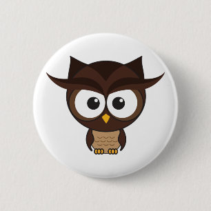 Brown Owl 6 Cm Round Badge