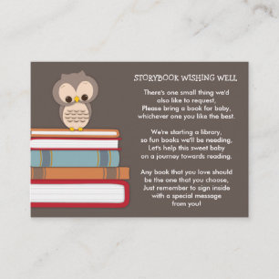 Brown Owl Baby Shower Book Insert Request Card