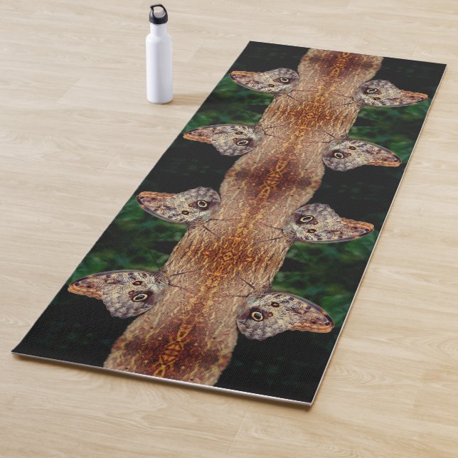Brown Owl Butterfly Close Up Nature Abstract  Yoga Mat (In Situ)