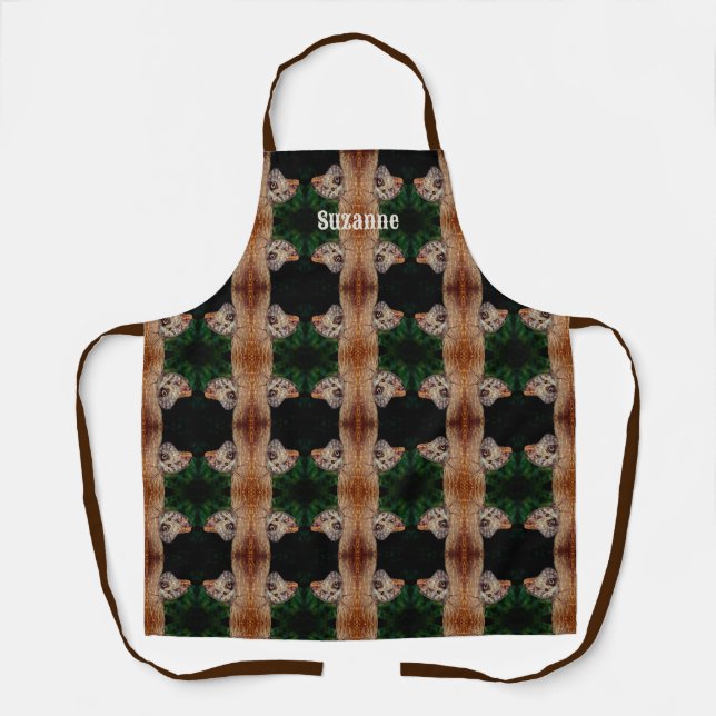 Brown Owl Butterfly Nature Personalised Apron (Front)
