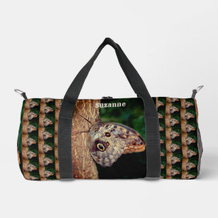 Brown Owl Butterfly Personalised Duffle Bag
