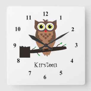 Brown owl Clock