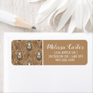 Brown Owl Illustrated Woodland Pattern