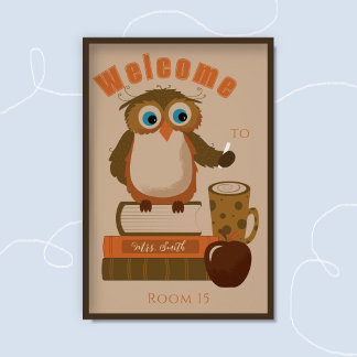Brown Owl on Books Classroom Poster